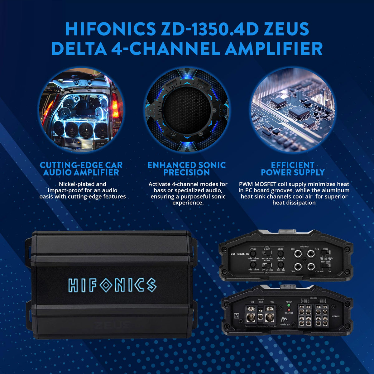 Hifonics ZD-1350.4D 4-Channel Class D Car Amplifier