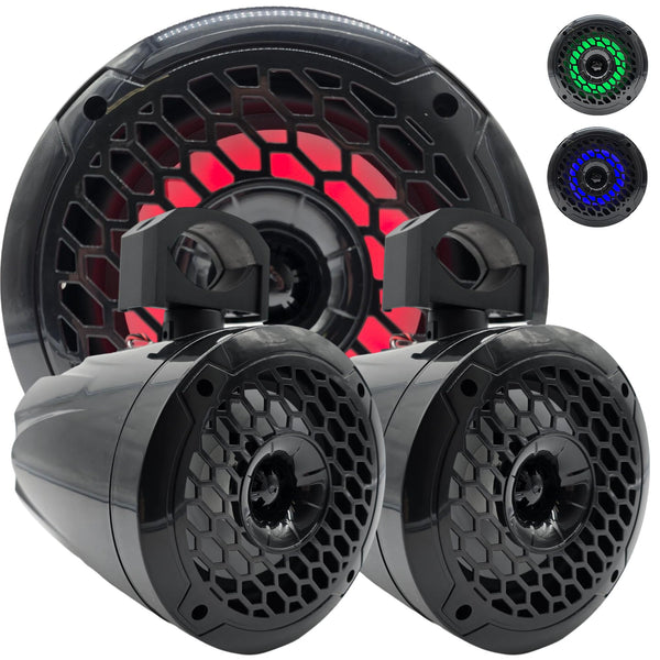 Warzone WZ652MTK 6.5" Marine Box Speakers with RGB