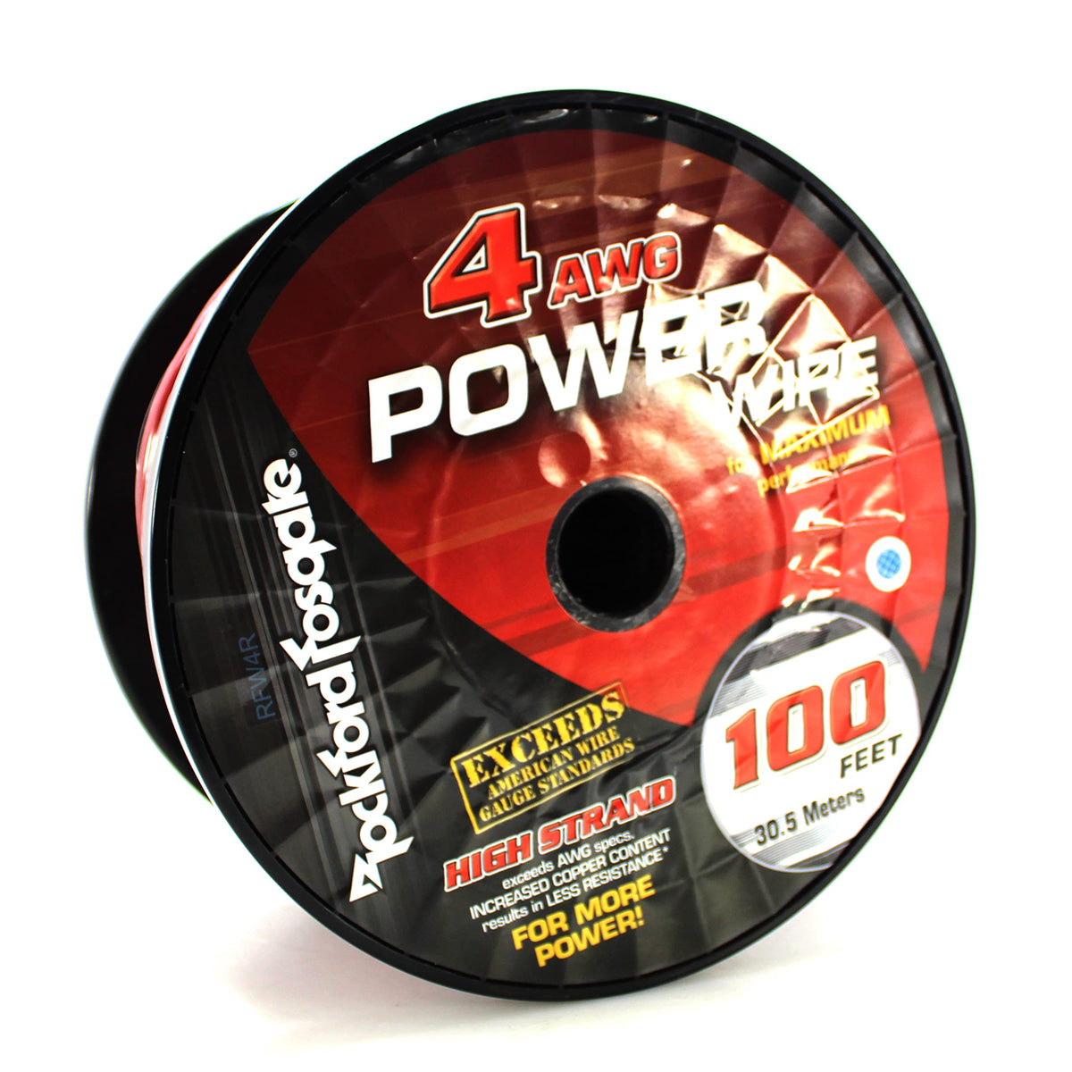Rockford Fosgate RFW4R 100-Foot 4 AWG Red Power Wire