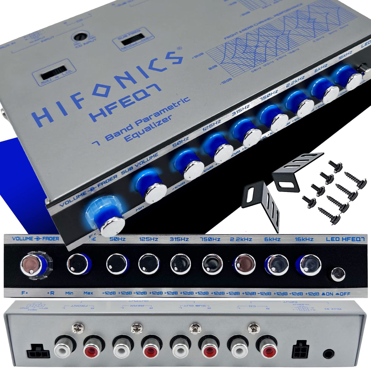 Hifonics HFEQ7 7-Band Half-DIN Car Audio Equalizer