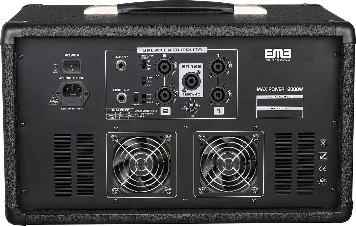 Emb PX2 1000W 10 Channel Power Mixer Console W/Dsp Effects, Bluetooth, Record