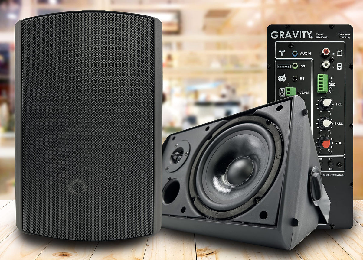 Gravity GWS560P BK 6.5" Bluetooth Wall Speakers