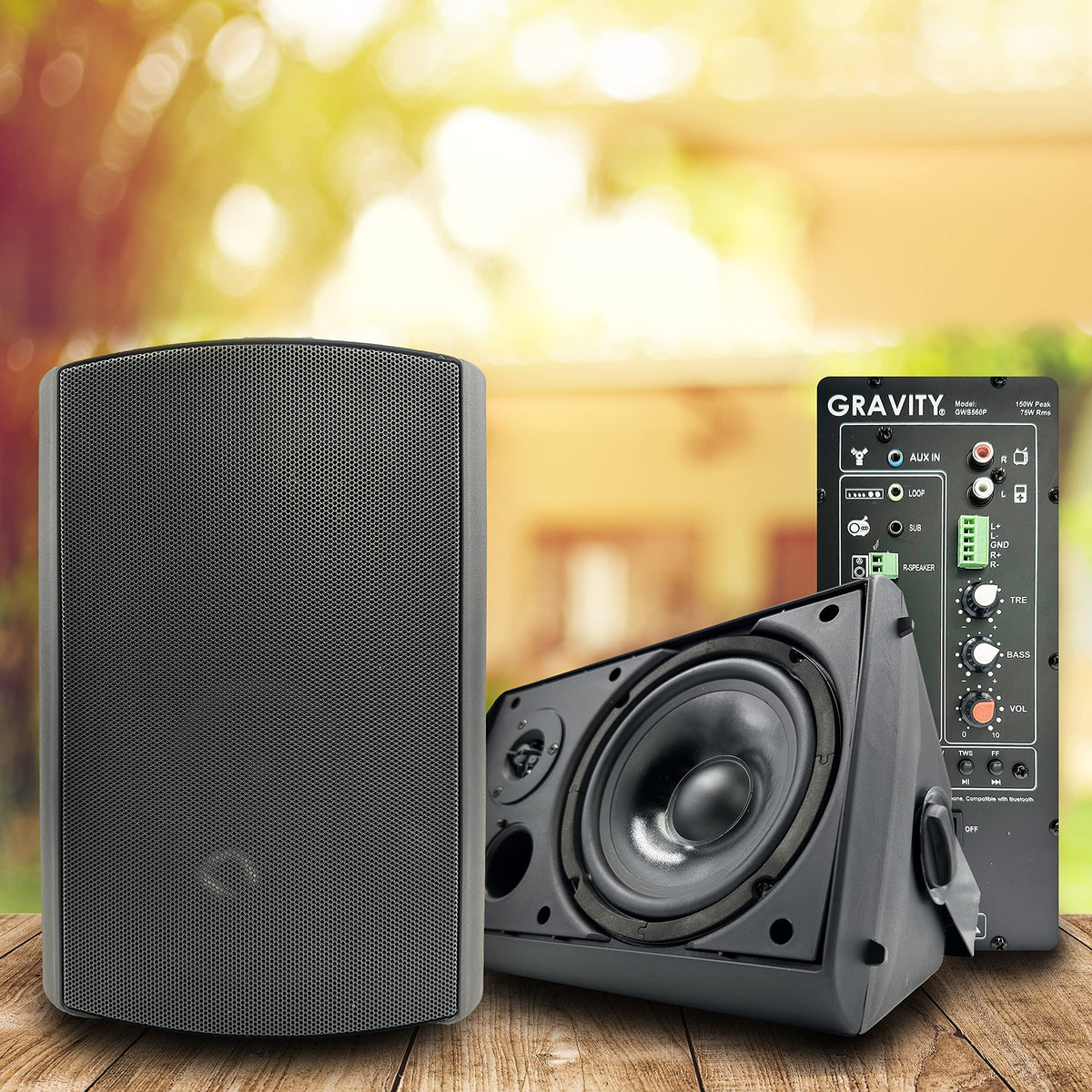 Gravity GWS560P BK 6.5" Bluetooth Wall Speakers
