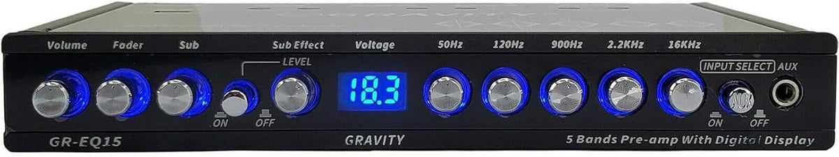 Gravity GR-EQ15 1/2 DIN 5-Band Car Audio Equalizer