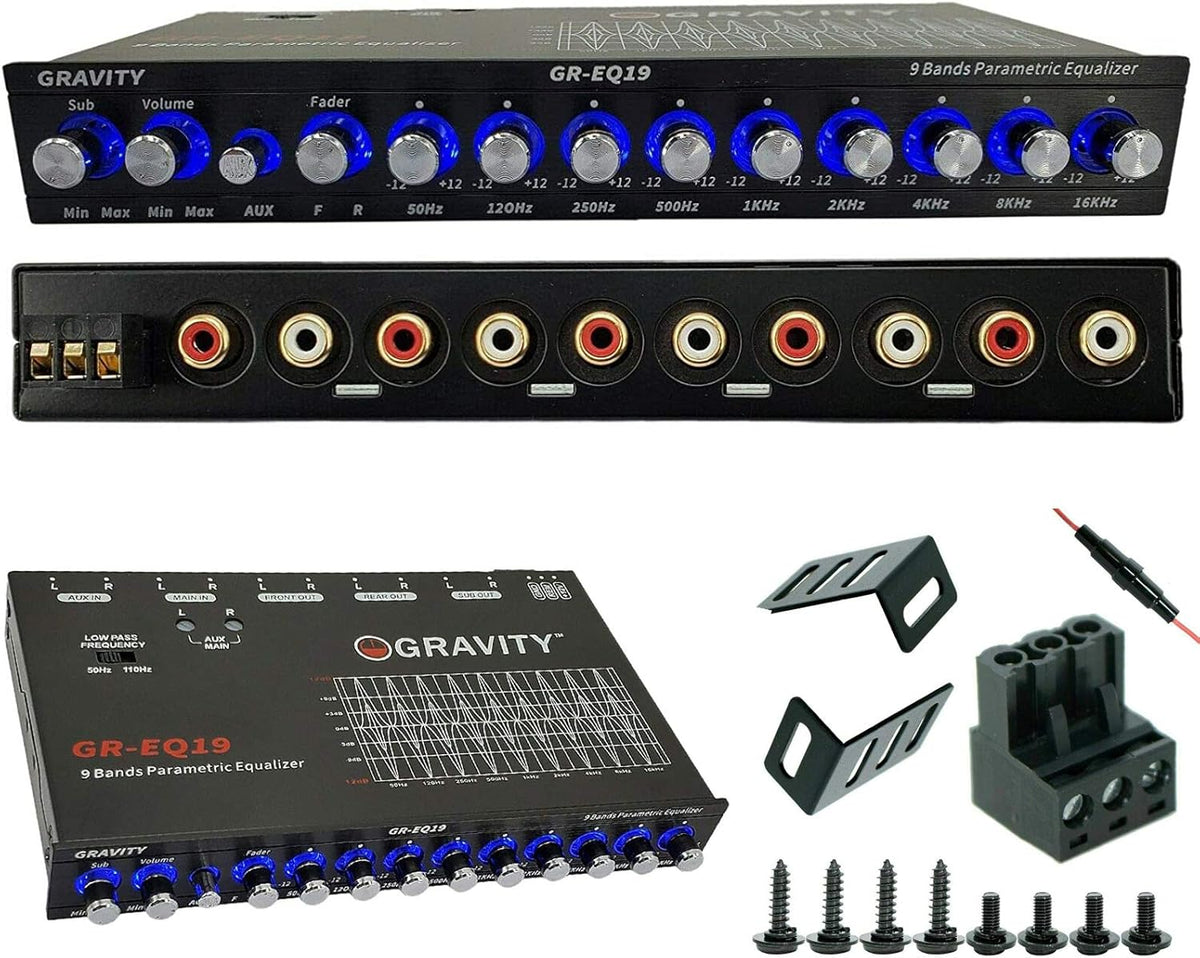 Gravity GR-EQ19 1/2 DIN 9-Band Car Audio Equalizer