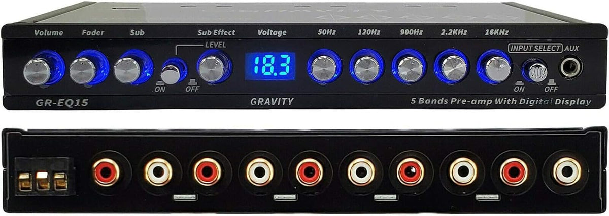 Gravity GR-EQ15 1/2 DIN 5-Band Car Audio Equalizer