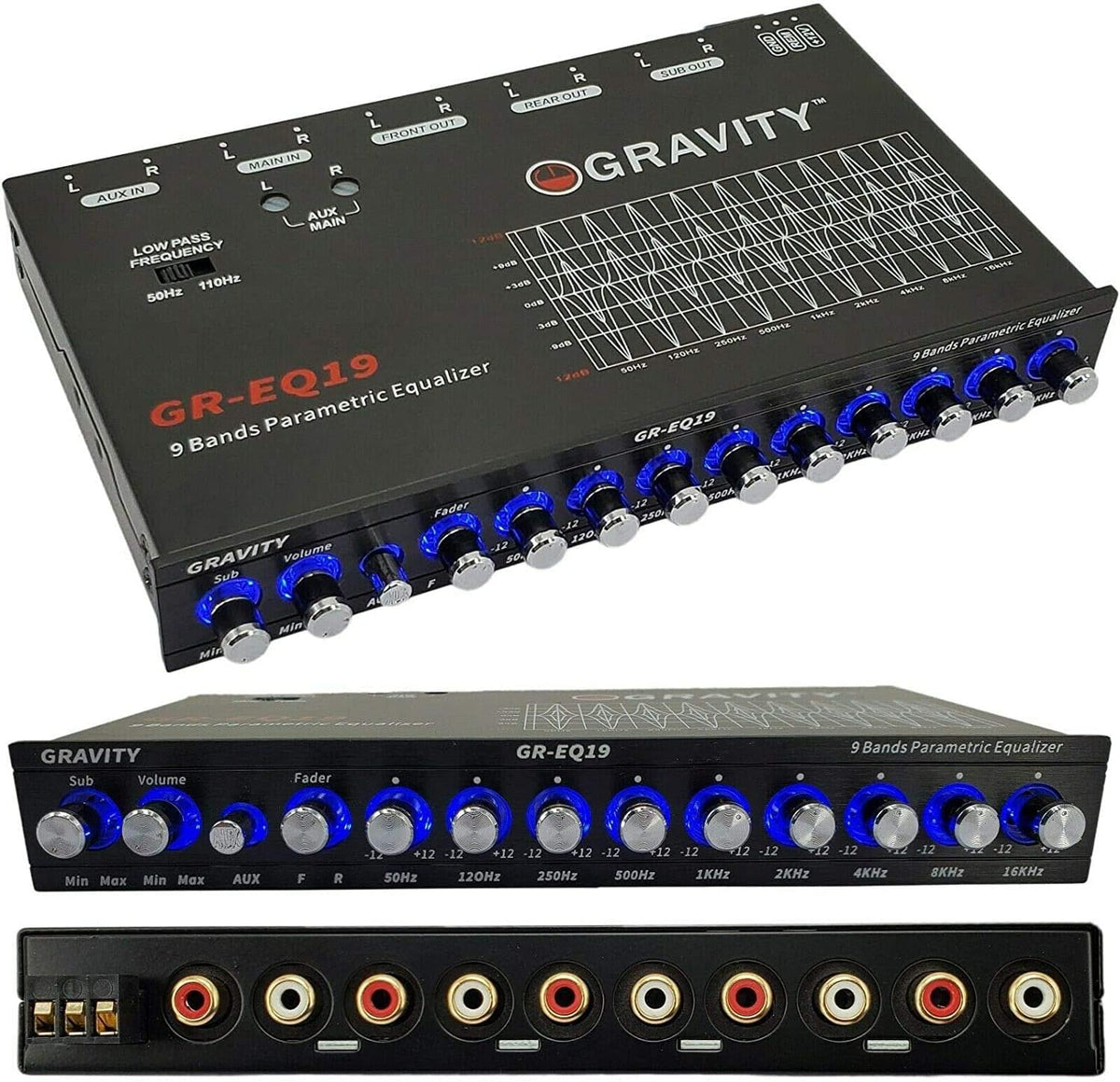 Gravity GR-EQ19 1/2 DIN 9-Band Car Audio Equalizer
