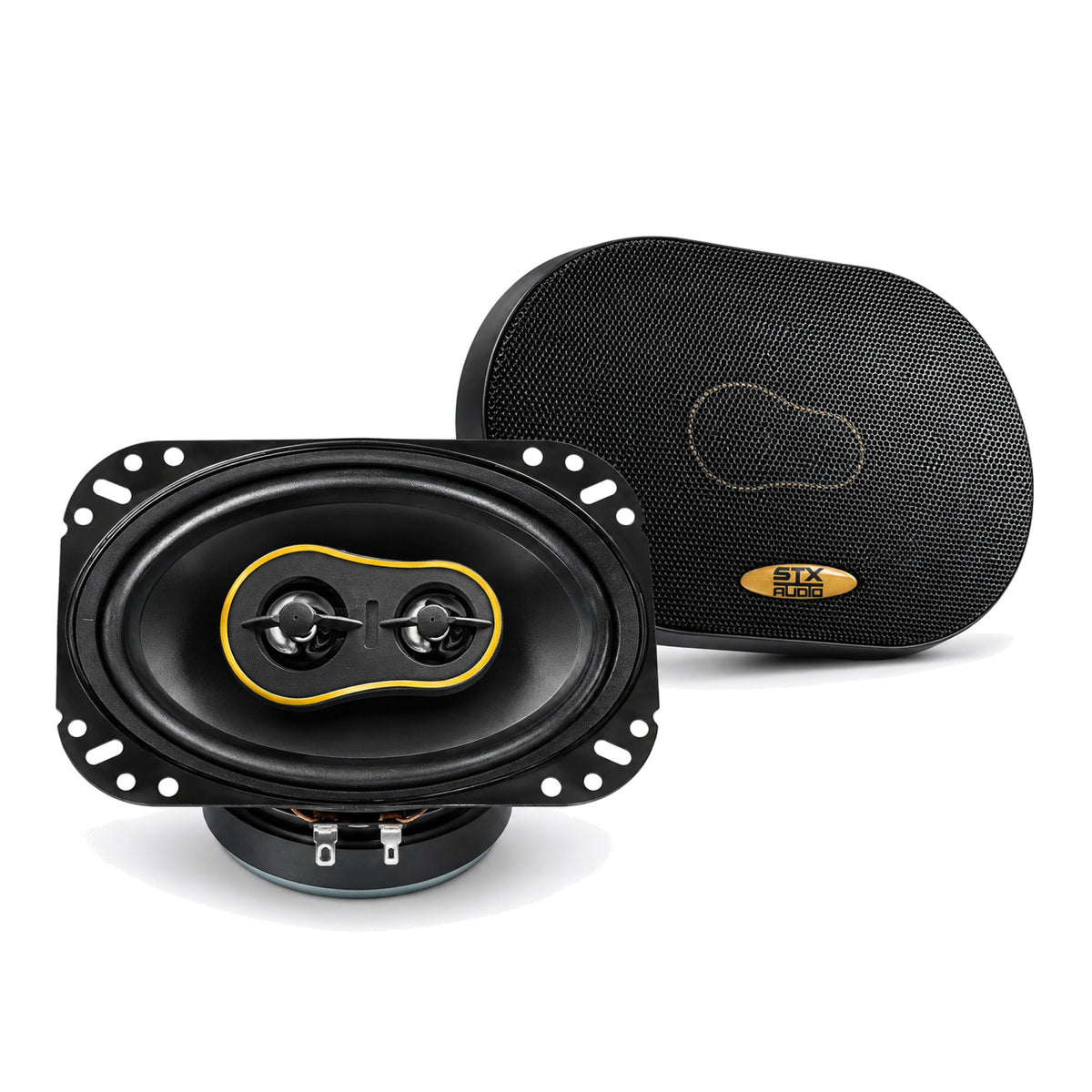 STX Audio SX462 4x6 2 Way Coaxial Car Speakers 450W 4 Ohm Pair Grilles