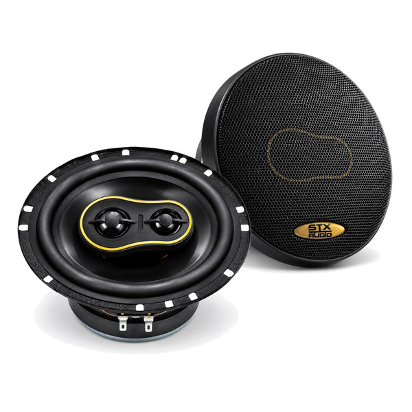 STX Audio SX652 6.5 Inch 2-Way Car Speakers 650W Max 4 Ohm Pair Grilles