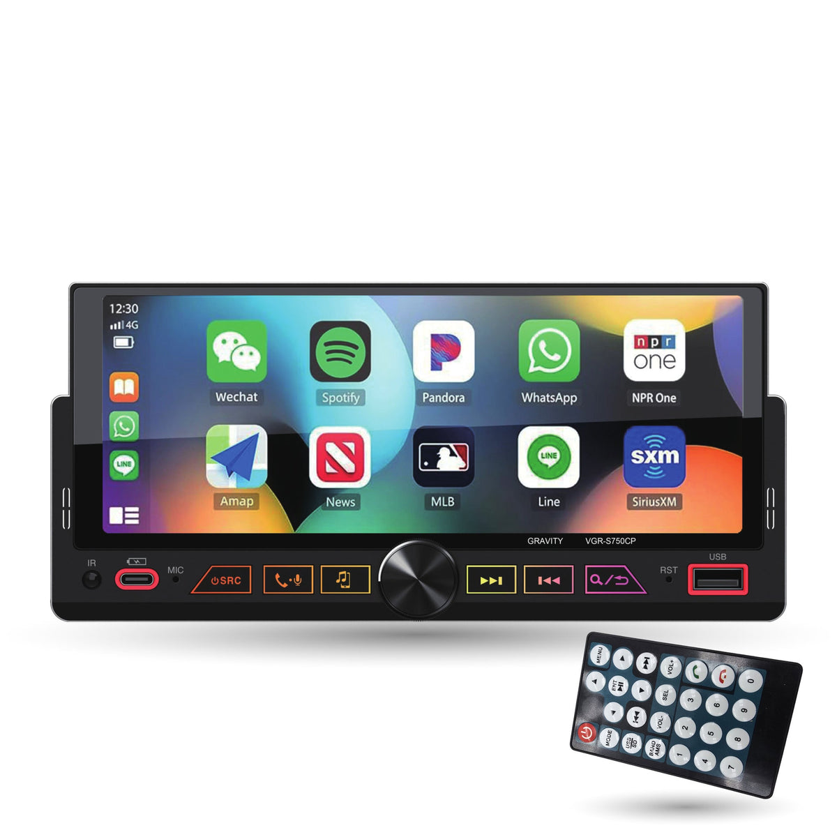 GRAVITY VGR-S750CP 6.86" Single DIN Wireless CarPlay Stereo